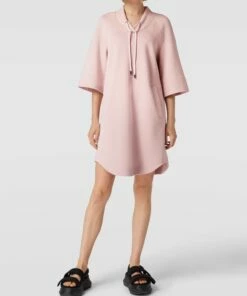Marc Cain Oversized Sweatkleid Mit Label-Print - Rosa