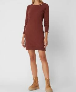 Ragwear Sweatkleid Mit Zierknöpfen Modell 'Menita' - Rot