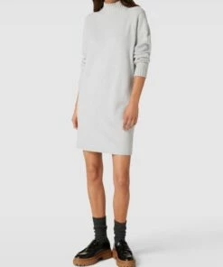 HUGO Strickkleid Mit Stehkragen Modell 'SOSONZY' - Mittelgrau