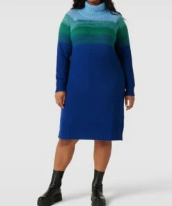 Marina Rinaldi Strickkleid Mit Rollkragen Modell 'GABBIATE' - Royalblau