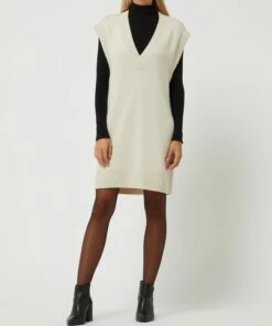 Selected Femme Strickkleid Aus Wollmischung Modell 'Suvia' - Offwhite