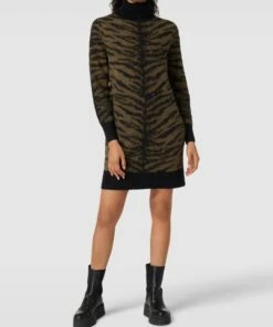 MICHAEL Michael Kors Strickkleid Mit Animal-Print Modell 'JUNGLE' - Olivgrün