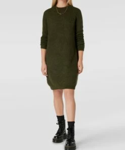 Only Knielanges Strickkleid Modell 'JADE' - Olivgrün