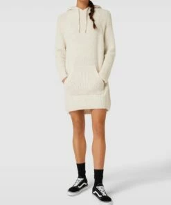 Only Strickkleid Mit Känguru-Tasche Modell 'LEISE' - Offwhite