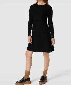 Vero Moda Knielanges Kleid Aus Viskose-Mix Modell 'NANCY' - Schwarz