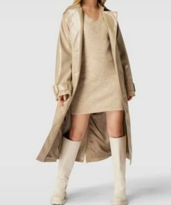 Pieces Strickkleid In Minilänge Modell 'Ellen' - Beige