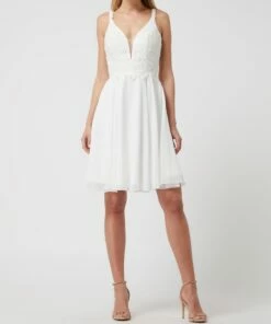 Luxuar Cocktailkleid Mit Herz-Ausschnitt - Offwhite