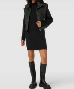 HUGO Strickkleid Mit Stehkragen Modell 'SOSONZY' - Schwarz