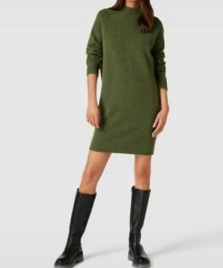 HUGO Strickkleid Mit Stehkragen Modell 'SOSONZY' - Khaki