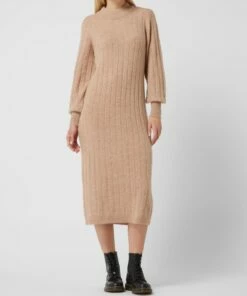 Selected Femme Strickkleid Aus Wollmischung Modell 'Glowie' - Taupe