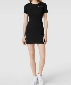 CHAMPION Sweatkleid In Melierter Optik - Schwarz