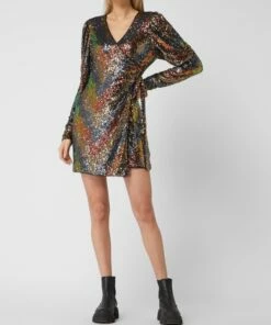 Gestuz Wickelkleid Mit Pailletten Modell 'Anlina' - Gold