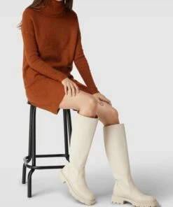 Only Strickkleid Mit Rollkragen Modell 'JANA' - Rostrot